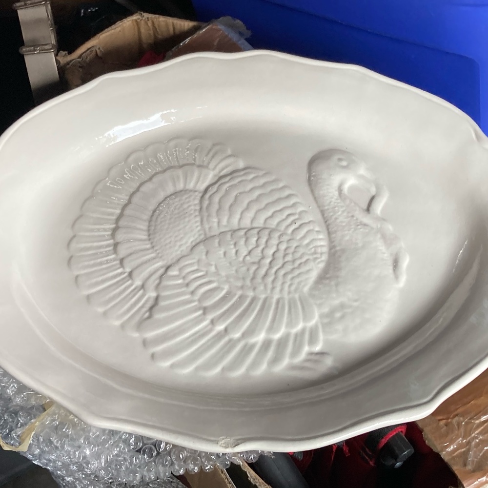 Serving Platter with Turkey Embossed El Camino